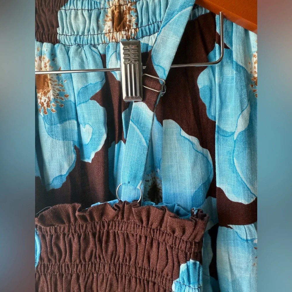 Floral Blue and Brown Skirt Set - Picture 5 of 12
